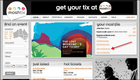 How to re-issue a Moshtix 2D Barcode ticket - step 2