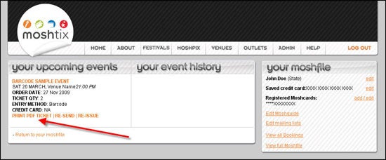 How to re-issue a Moshtix 2D Barcode ticket - step 6